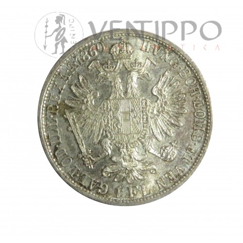 Austria, Florín Plata, Francisco José I, 1860 A, EBC.