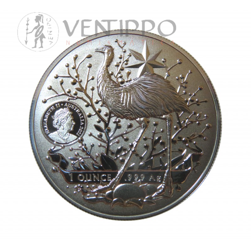 Australia, Dollar palta ( 1 OZ. 9999 mls .) Escudo de Armas 2021, BU., RAM.