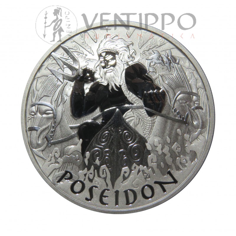 Tuvalu, Dollar plata ( 1 OZ. 9999 mls. ) 2021 Poseidón, BU.
