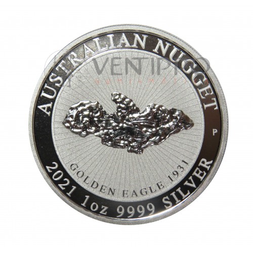 Australia, Dollar Plata ( 1 OZ. 9999 mls .) 2021 Serie Nugget, Golden Eagle, BU.