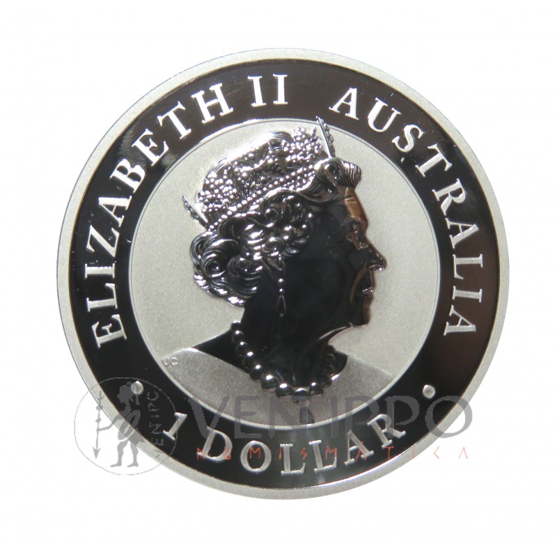 Australia, Dollar Plata ( 1 OZ. 9999 mls .) 2021 Serie Nugget, Golden Eagle, BU.