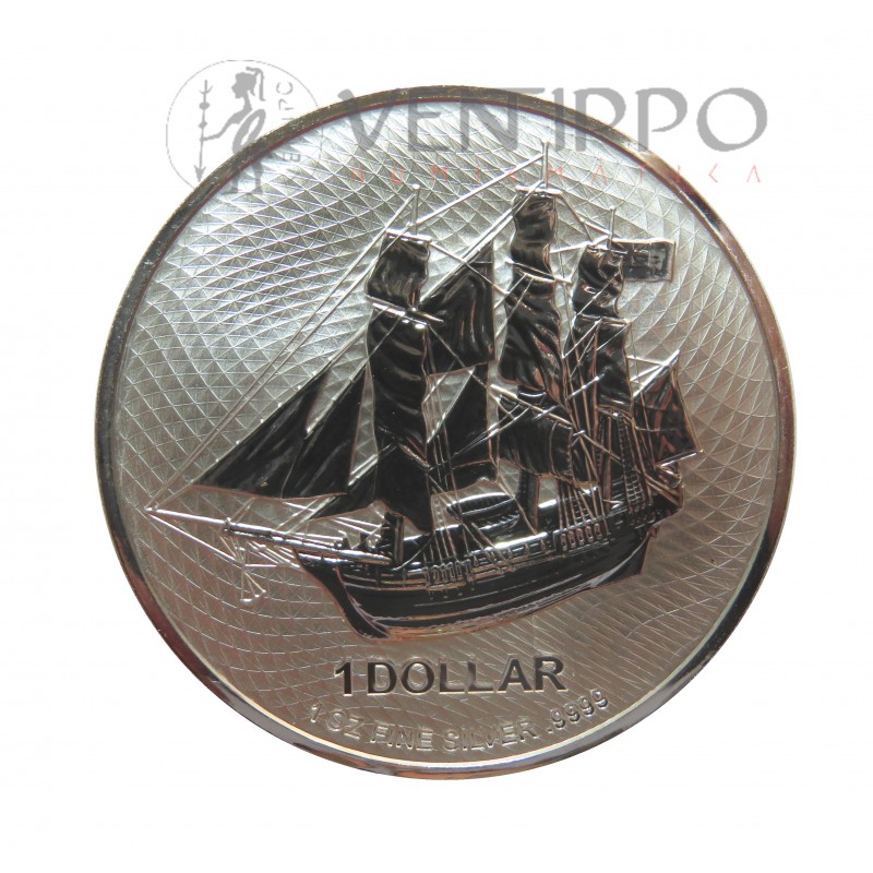 Islas Cook, 2 $ plata ( 1 OZ. 999 mls. ) Bounty 2021, BU.