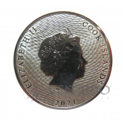 Islas Cook, 2 $ plata ( 1 OZ. 999 mls. ) Bounty 2021, BU.