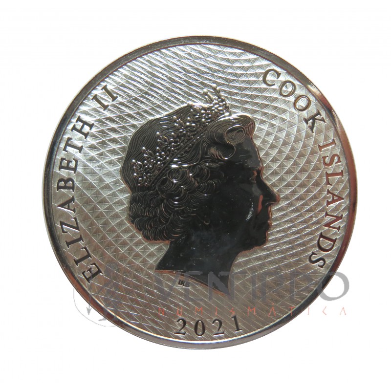 Islas Cook, 2 $ plata ( 1 OZ. 999 mls. ) Bounty 2021, BU.