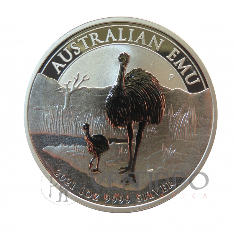 Australia, Dollar Plata ( 1 OZ. 999 mls. ) Emu 2021, BU.