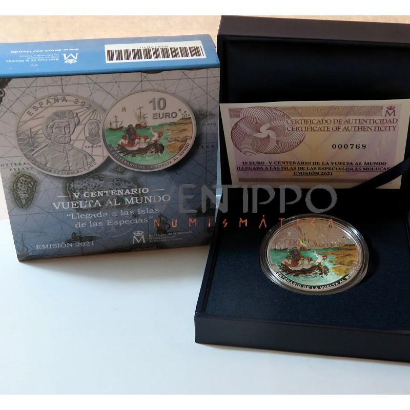 10 € PLATA PROOF 2021 V CENTENARIO VUELTA AL MUNDO MAGALLANES Y ELCANO
