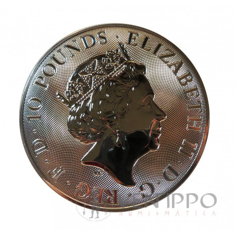 Gran Bretaña, 10 Pounds plata (10 OZ. ley 999 mls) Valian 2021 BU