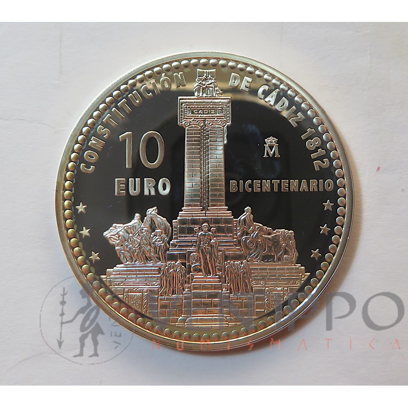 10 € PLATA PROOF 2012 BICENTENARIO CONSTITUCIÓN CÁDIZ