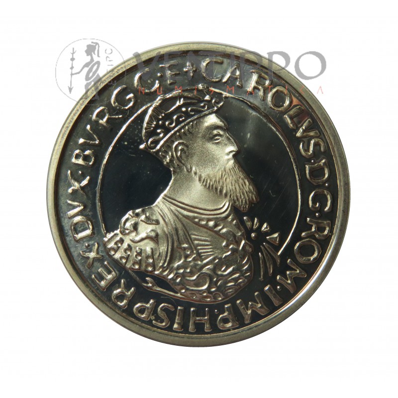 Bélgica, Cartera oficial 5 + 50 ECU Plata y oro 1988, Proof.
