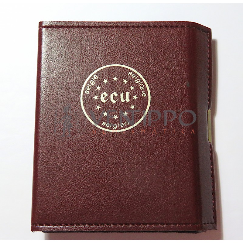 Bélgica, Cartera oficial 5 + 50 ECU Plata y oro 1988, Proof.