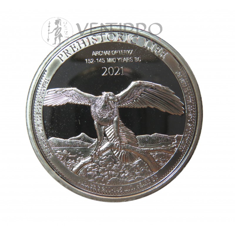 Congo, 20 Francs Plata ( 1 OZ. 999 mls. ) 2021 Archaeopteryx, BU.