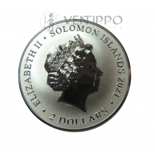 Solomon Islands, 2 $ Plata ( 1 OZ. 999 mls. ) 2021, Anne Bonny.