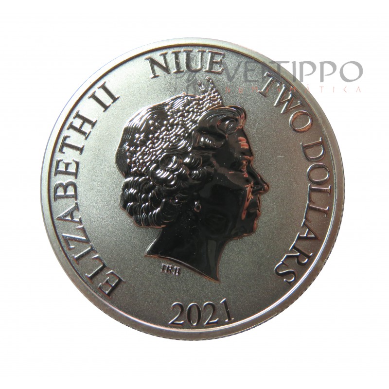 Niue, 2 $ Plata ( 1 OZ. 999 mls. ) 2021 DC Comics, Batman, BU.