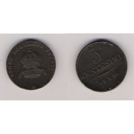 ESTADOS ITALIANOS, LOMBARDÍA-VÉNETO, 5 CENTESIMI 1822