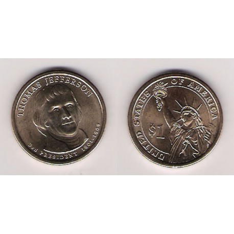ESTADOS UNIDOS, 1 $, 2007, THOMAS JEFFERSON, DENVER, S/C