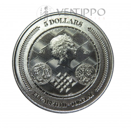 Islas Tokelau, 5 $ Plata ( 1 OZ. Ley 999 mls. ) Chronos 2021, BU.