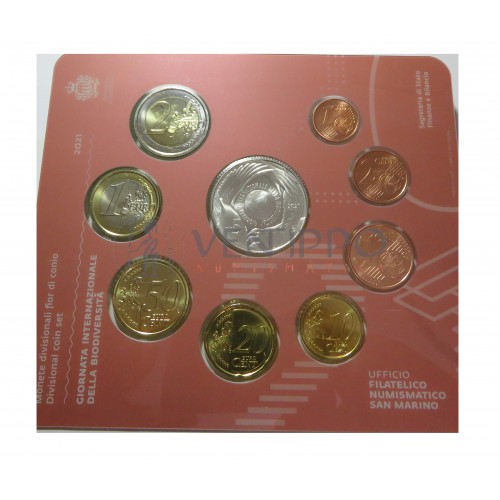 San Marino, Cartera oficial 9 Valores, 2021, Día Internacional de la Biodiversidad, FDC.