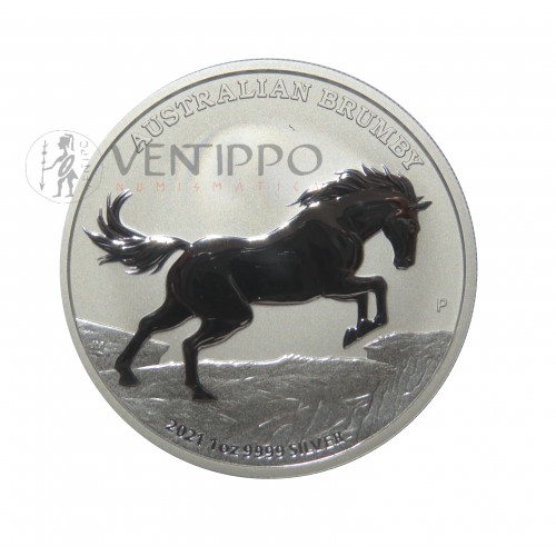 Australia, Dollar Plata ( 1 OZ. 9999 mls. ) Brumby 2021, BU.