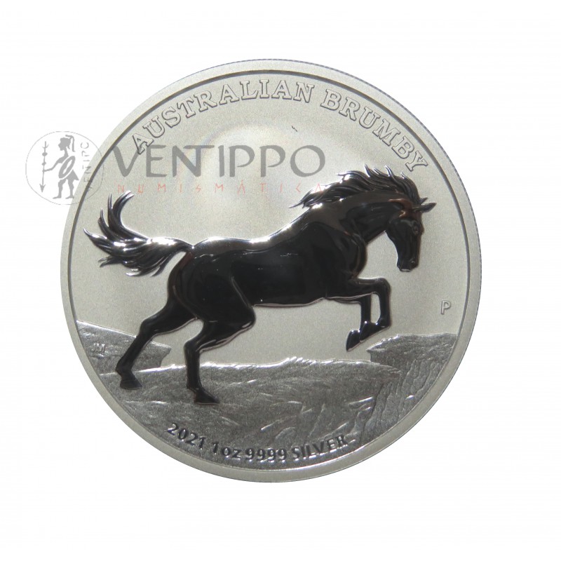 Australia, Dollar Plata ( 1 OZ. 9999 mls. ) Brumby 2021, BU.