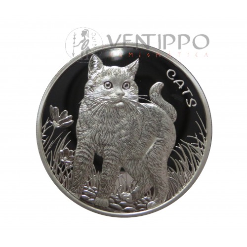 Fiji, 50 Cents Plata ( 1 OZ. 999 mls. ), Gato 2021, BU.