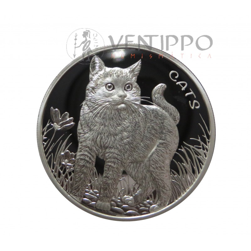 Fiji, 50 Cents Plata ( 1 OZ. 999 mls. ), Gato 2021, BU.