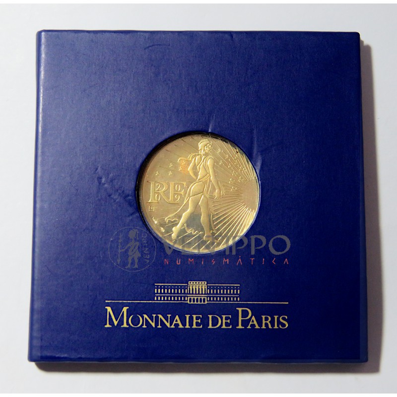 Francia, 250 € Oro ( 8,45 grs. ley 920 mls. ) Sembradora, FDC 2009.