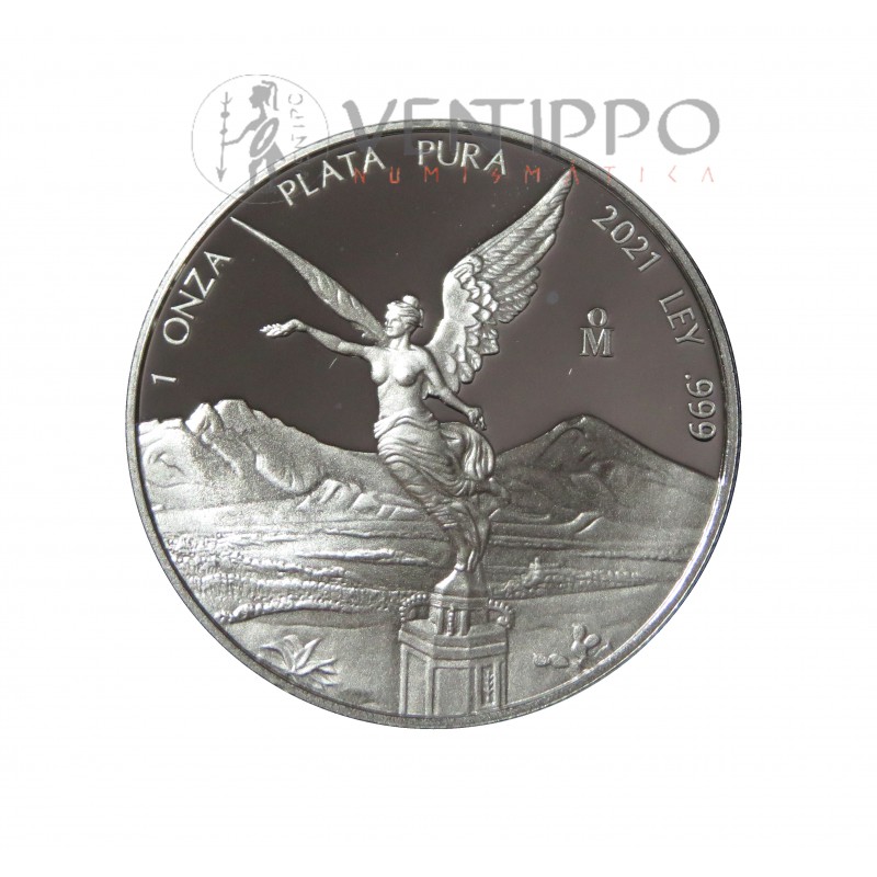 México, 1 Onza plata ( 31,10 grs., ley 999 mls. ) Libertad 2021, PROOF.