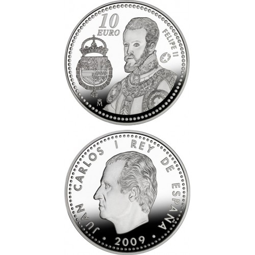 10 € PLATA, PROGRAMA EUROPEA 2009, FELIPE II, PROOF