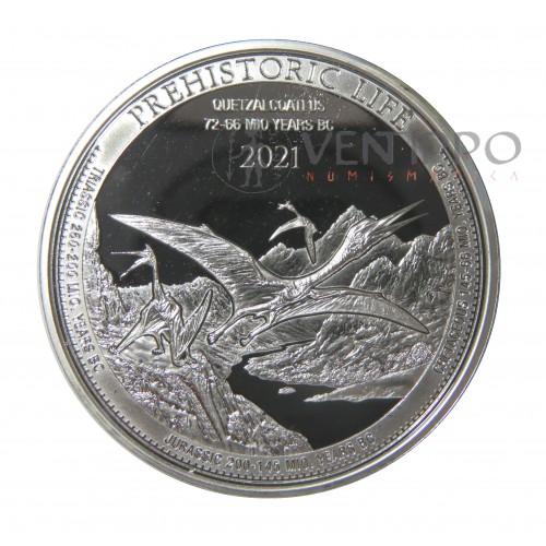 Congo, 20 Francs Plata ( 1 OZ 999 mls. ) 2021Quetzalcoatlus, BU