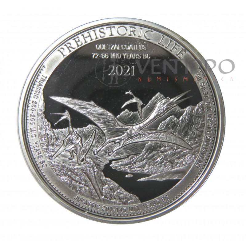 Congo, 20 Francs Plata ( 1 OZ 999 mls. ) 2021Quetzalcoatlus, BU
