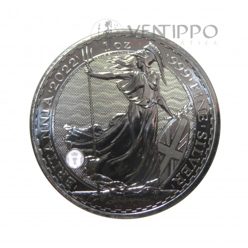 Gran Bretaña, 2 Pounds Plata ( 1 OZ. 999 mls ) Britannia 2022, BU.