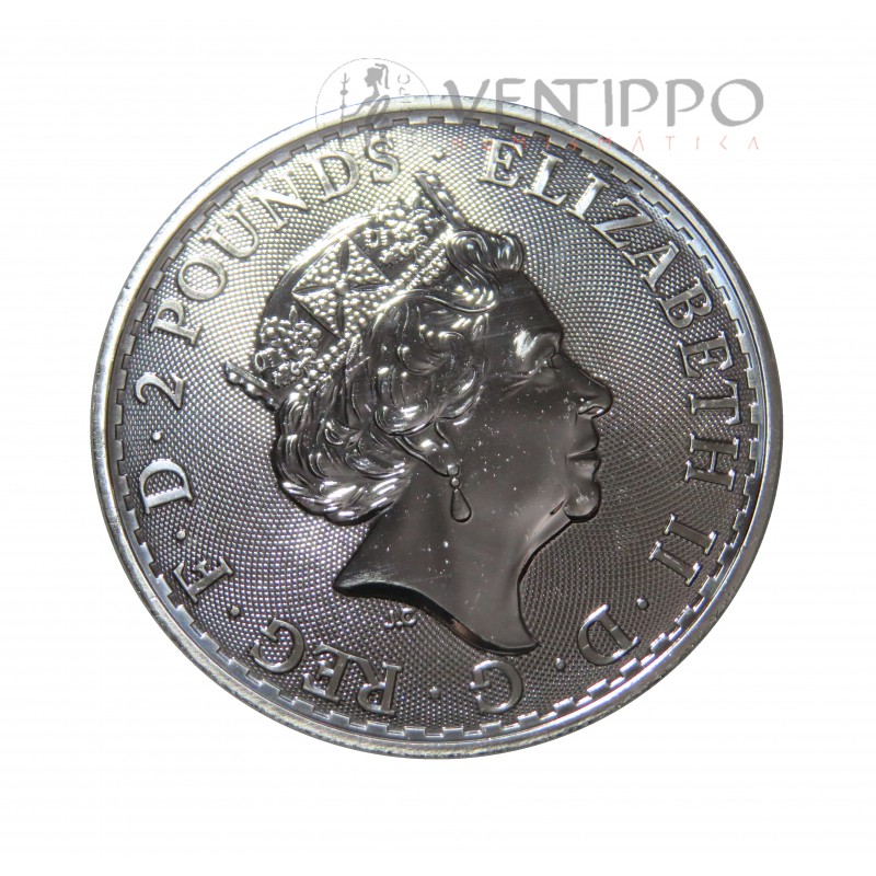 Gran Bretaña, 2 Pounds Plata ( 1 OZ. 999 mls ) Britannia 2022, BU.