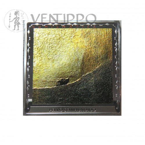 10€ Plata Proof ( 1 OZ. 999 mls. ), 2021, Serie 275 Aniv. Francisco de Goya " Perro semihundido"