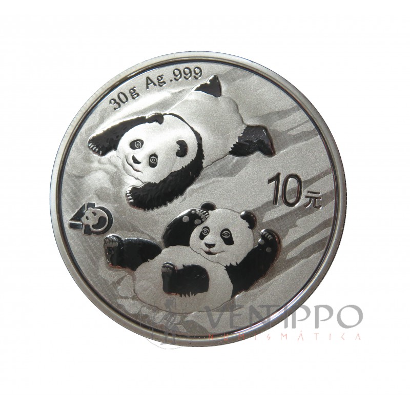 China, 10 Yuan Plata ( 30 grs. Ley 999 mls. ) Panda 2022, BU.