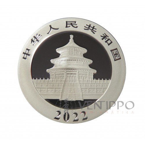 China, 10 Yuan Plata ( 30 grs. Ley 999 mls. ) Panda 2022, BU.