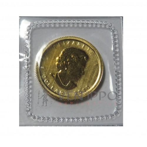 Canadá, 5 $ Oro ( 1/10 OZ. ley 9999 mls. ) 2010, Hoja Aece, S/C.