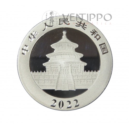 China, 10 Yuan plata ( 30 grs. ley 999 mls ) 2022 Panda Relieve Oro, BU.