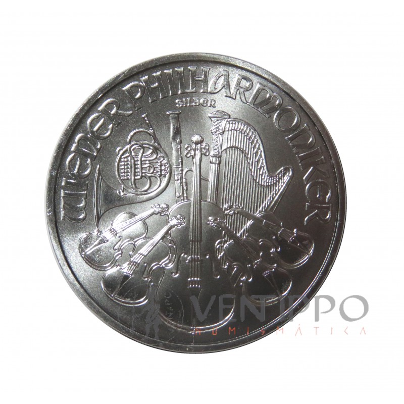 Austria, 1,5 € Plata ( 1 OZ 999 mls. ) Filarmónica 2022,  S/C.