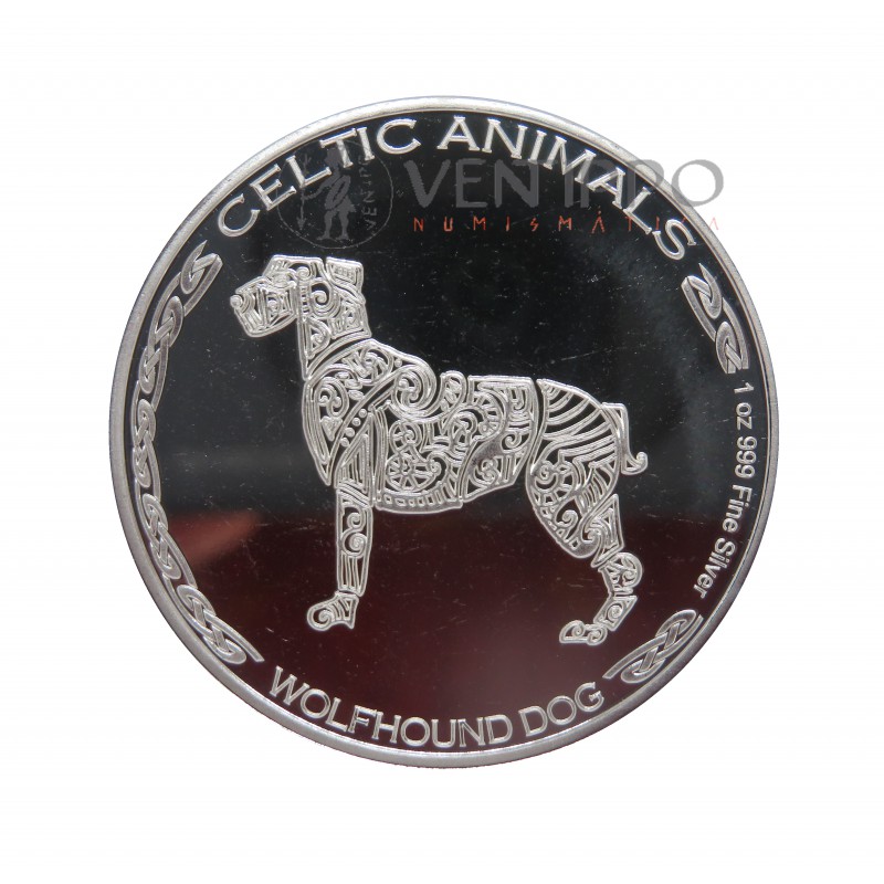 Tchad, 500 Francs Plat ( 1 OZ. 999 mls. ) Lobo Céltico, BU