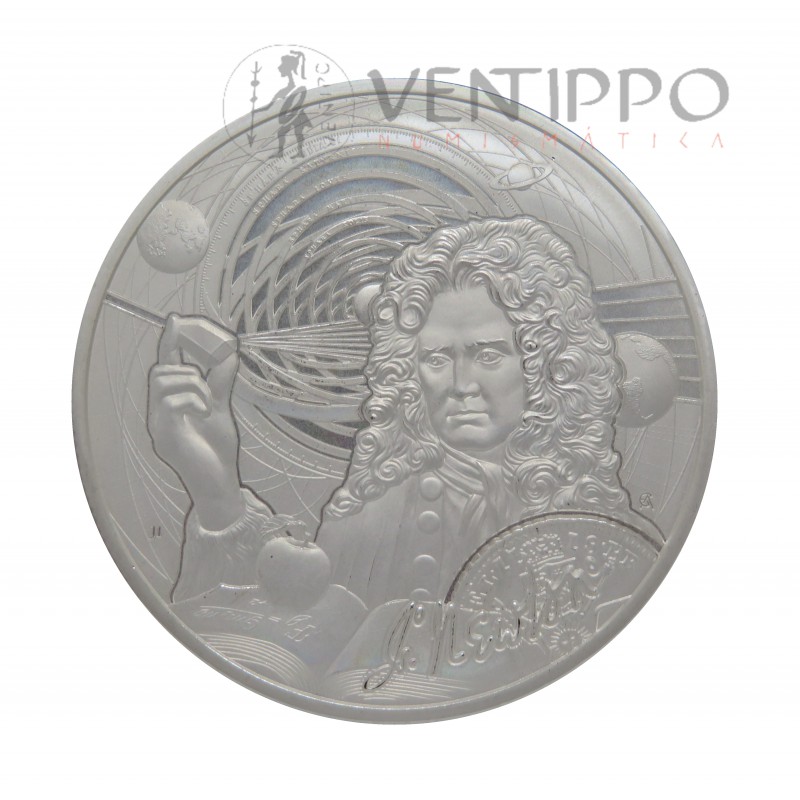 Niue, 2 $ Plata ( 1 OZ. ley 999 mls. ) 2022, Isaac Newton, BU.