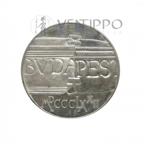Hungría, 100 Forint Plata, 1972 Centenario Unión Buda y Pest, S/C-