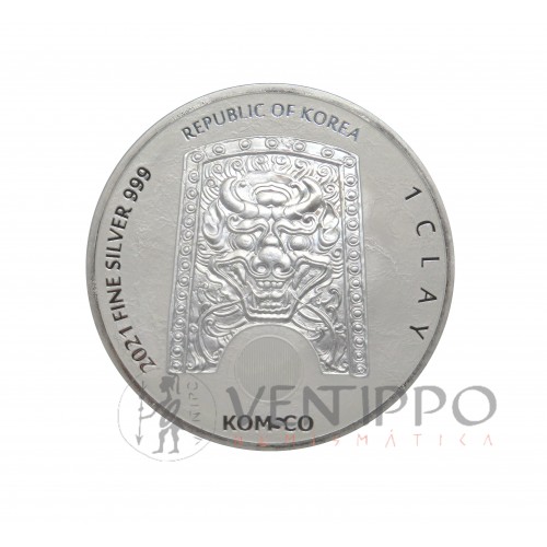 Corea del Sur, 1 Clay ( 1 OZ 999 mls. ) Chiwoo Cheonwang 2021, BU.