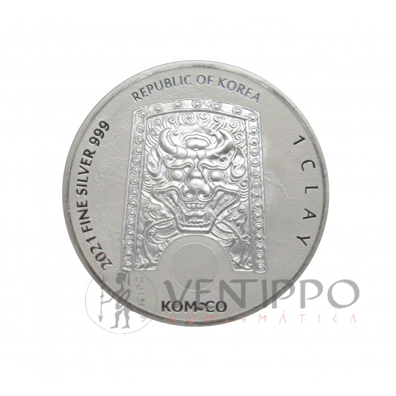 Corea del Sur, 1 Clay ( 1 OZ 999 mls. ) Chiwoo Cheonwang 2021, BU.