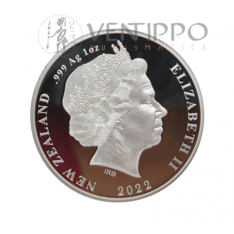 Nueva Zelanda, Dollar Plata ( 1 OZ. 999 mls. ) 2022 Kiwi Apteryx Owenii, Proof.