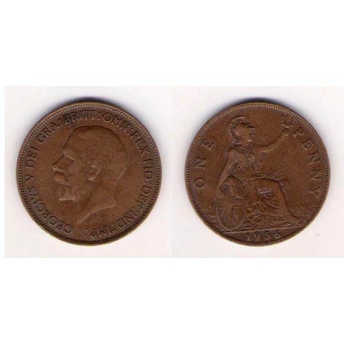 GRAN BRETAÑA, ONE PENNY, JORGE V, 1936, MBC