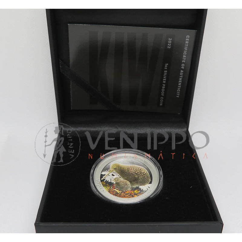 Nueva Zelanda, Dollar Plata ( 1 OZ. 999 mls. ) 2022 Kiwi Apteryx Owenii, Proof.