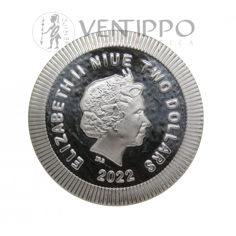 Niue, 2 $ Plata ( 1 OZ. 999 mls. ) Lechuza Atenas 2022, BU.