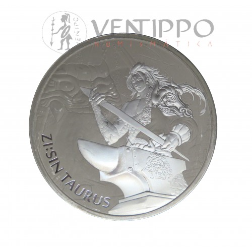 Corea del Sur, 1 Clay Plata ( 1 OZ. 999 mls .), Serie Guardianes Zi: Sin Taurus, 2021.