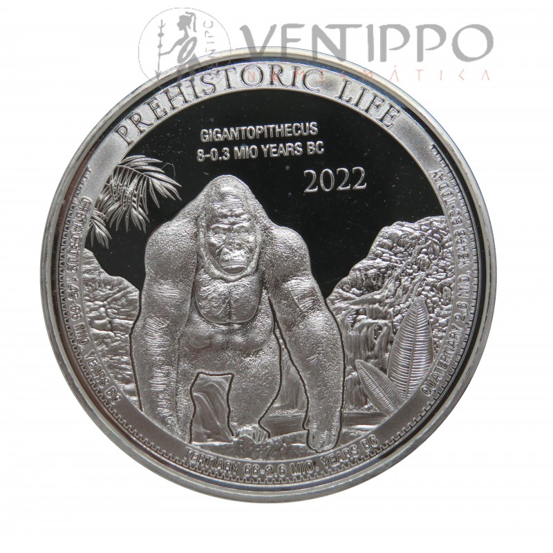 Congo, 20 Francs Plata ( 1 OZ 999 mls. ) 2022, Gigantopithecus, BU.