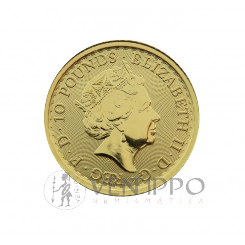 Gran Bretña, 10 Pounds oro (1/10 OZ. 9999 mls), Britannia 2022 BU